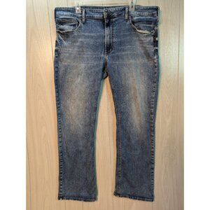 Silver Jeans Men's Size 40x32 Blue Denim Zac Straight Leg Relaxed Jeans Flaw